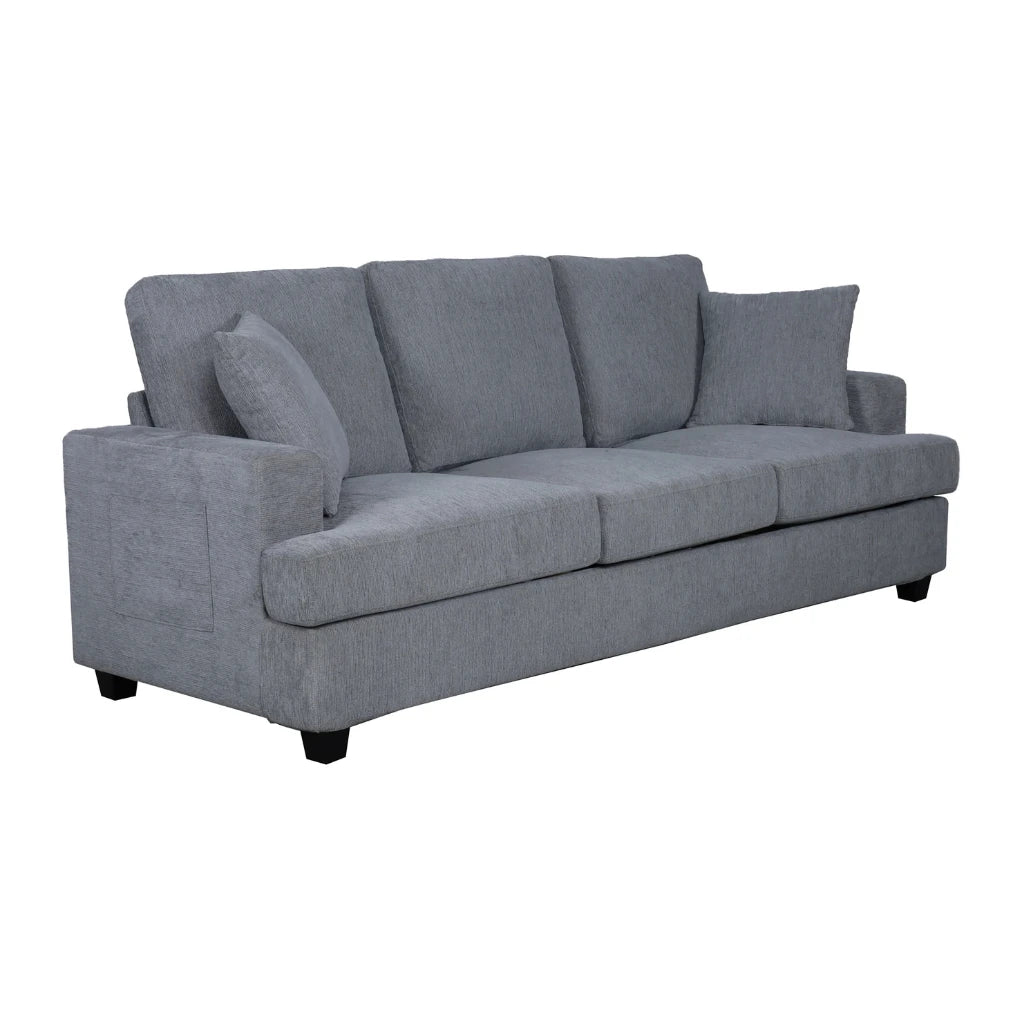 Canapé Fallon – Gris, design moderne et compact