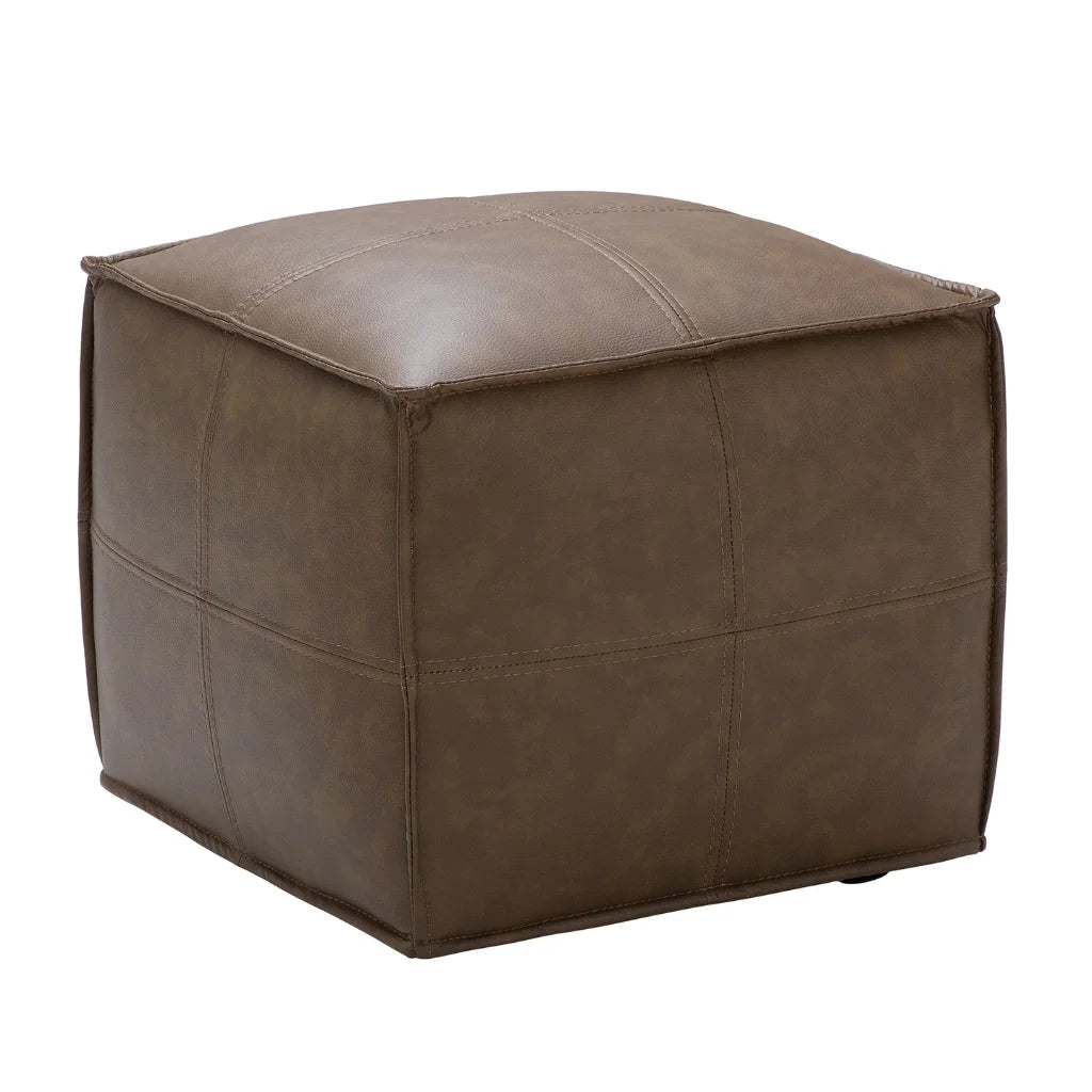 Pouf Silo Barksdale | Siège d'Appoint et Repose-Pieds Brun