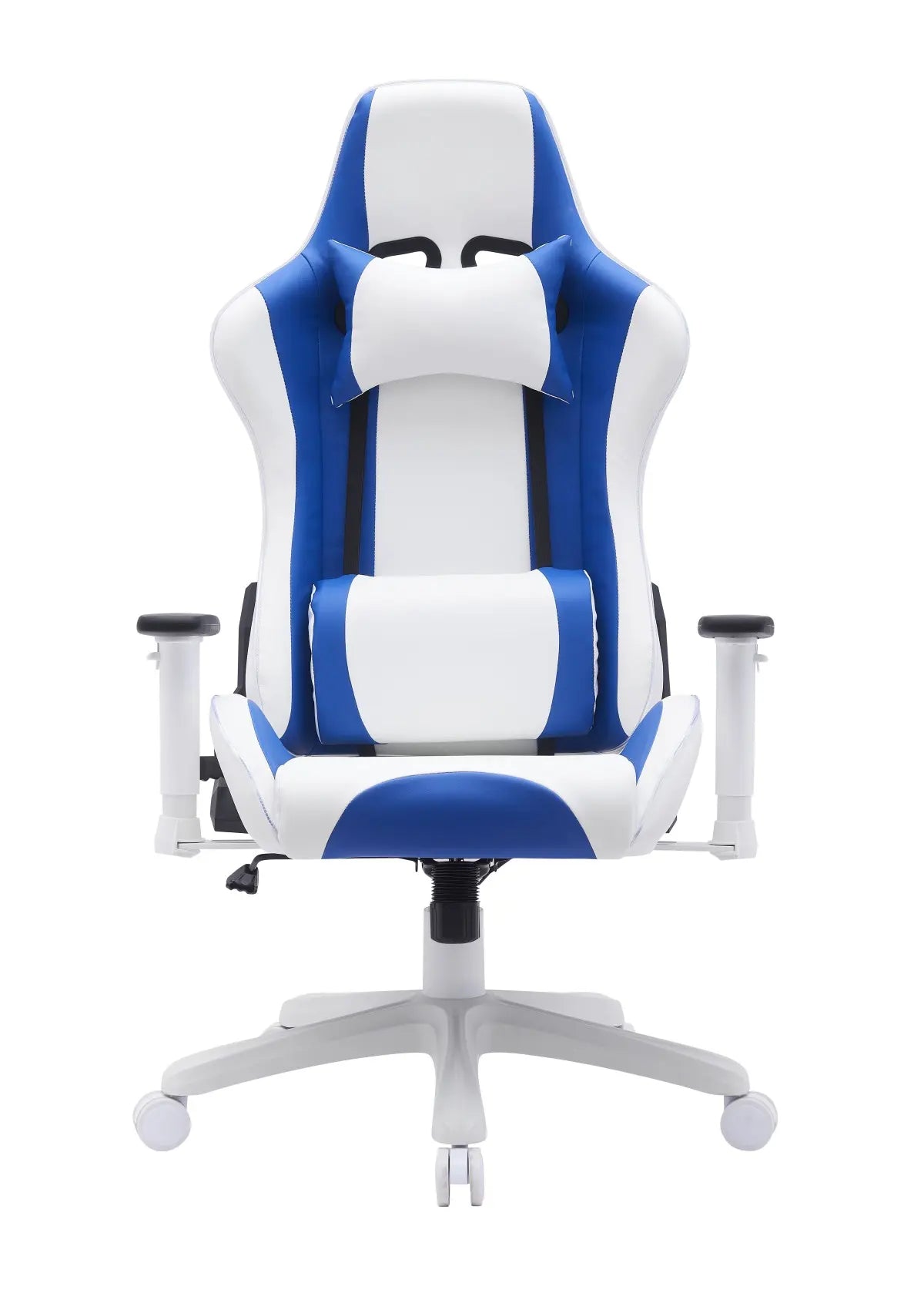 KMX White/Blue Gaming Chair | Racing Style and Lumbar Support