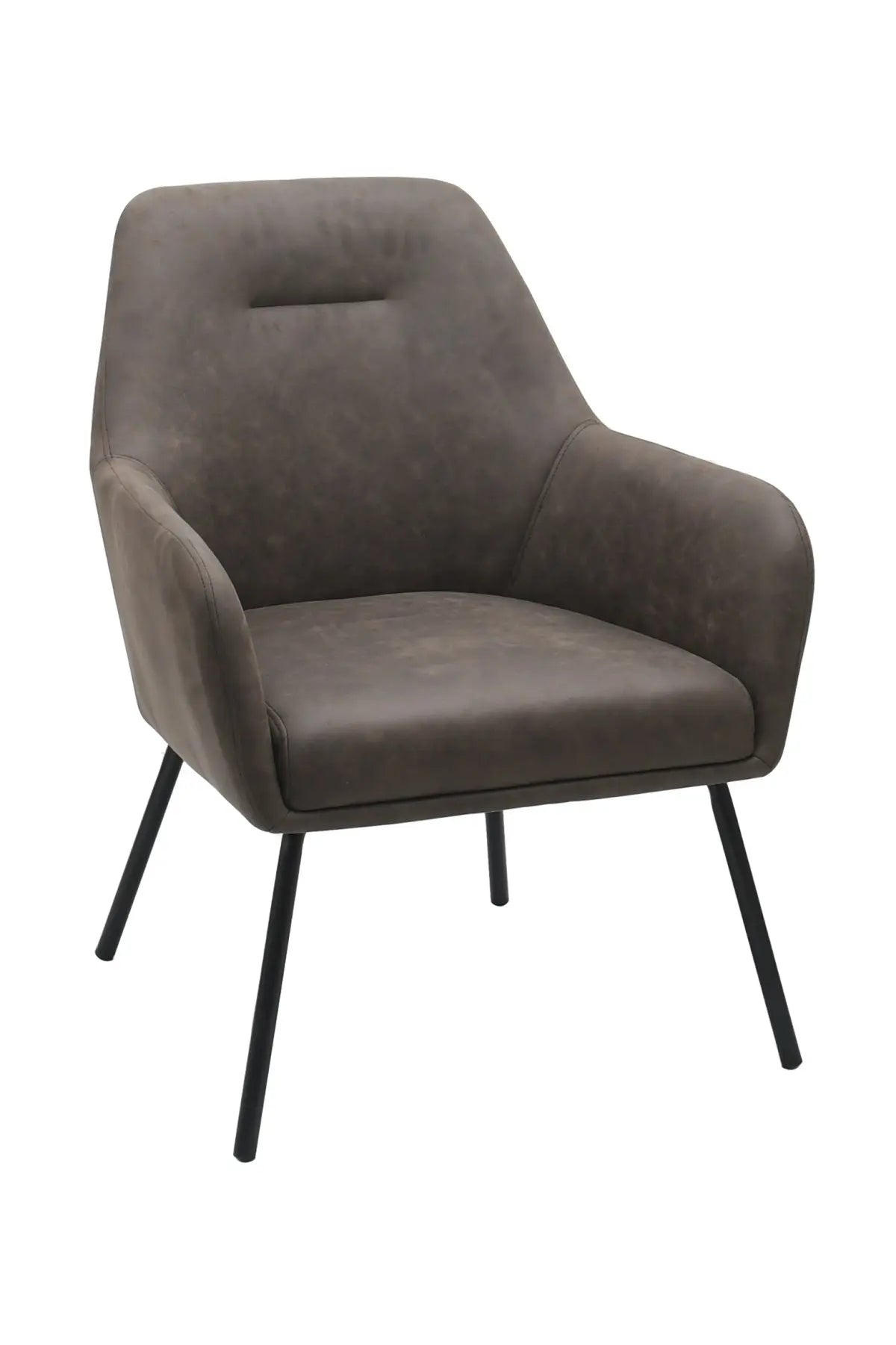 Chaise d'accent Arlo | Tissu brun vintage et cadre en acier noir