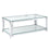 Table basse rectangulaire Estrel en argent ( Meuble Mtl )