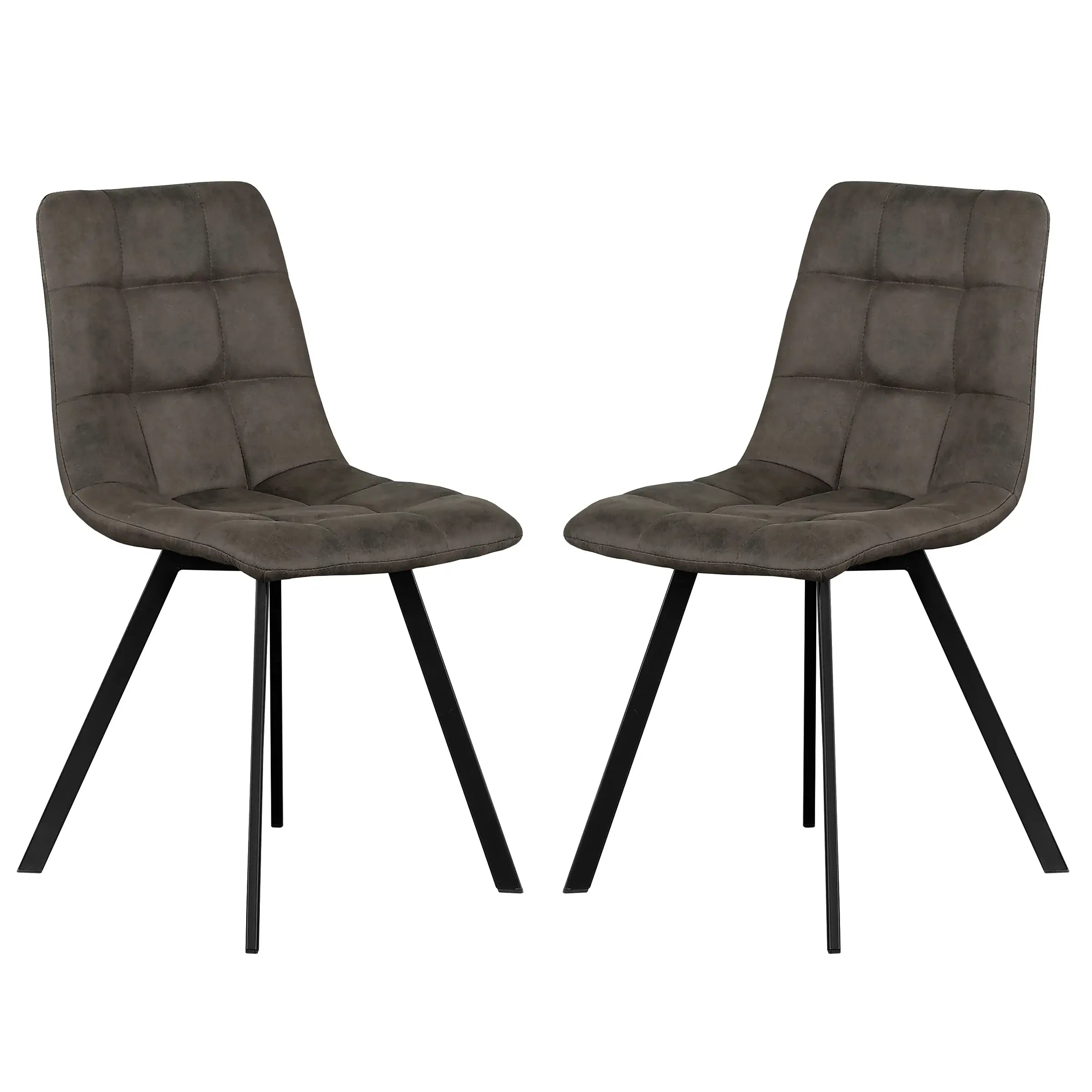 Modèle 3026 : Duo de Chaises en Microfibre à Grille Tuftée