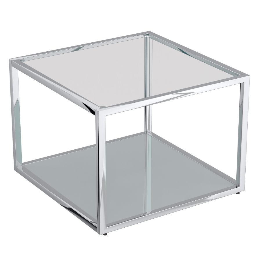 Ensemble de 3 petites tables basses Casini en argent ( Meuble Mtl )
