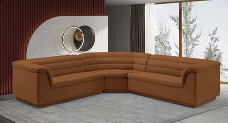 Sectionnel en tissu velours Cascade