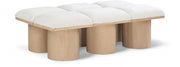 Banc Pavilion 6pc : Siège Art Déco en Bouclé et Chêne Naturel