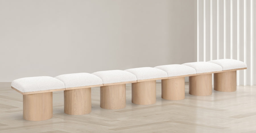 Siège Modulaire Pavillon 7pc : Bouclé et Chêne Naturel
