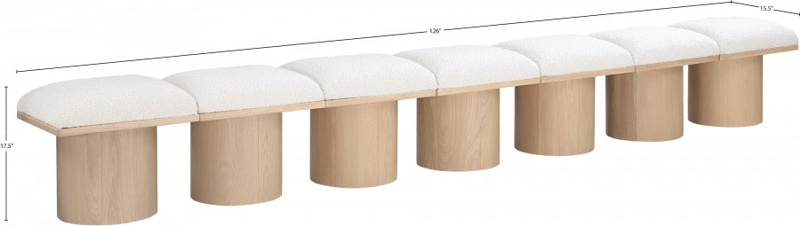Siège Modulaire Pavillon 7pc : Bouclé et Chêne Naturel