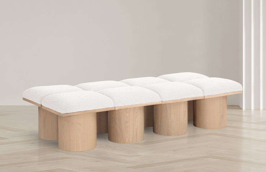 Pavillon Banc 8pc : Modulaire Art Déco en Bouclé Naturel