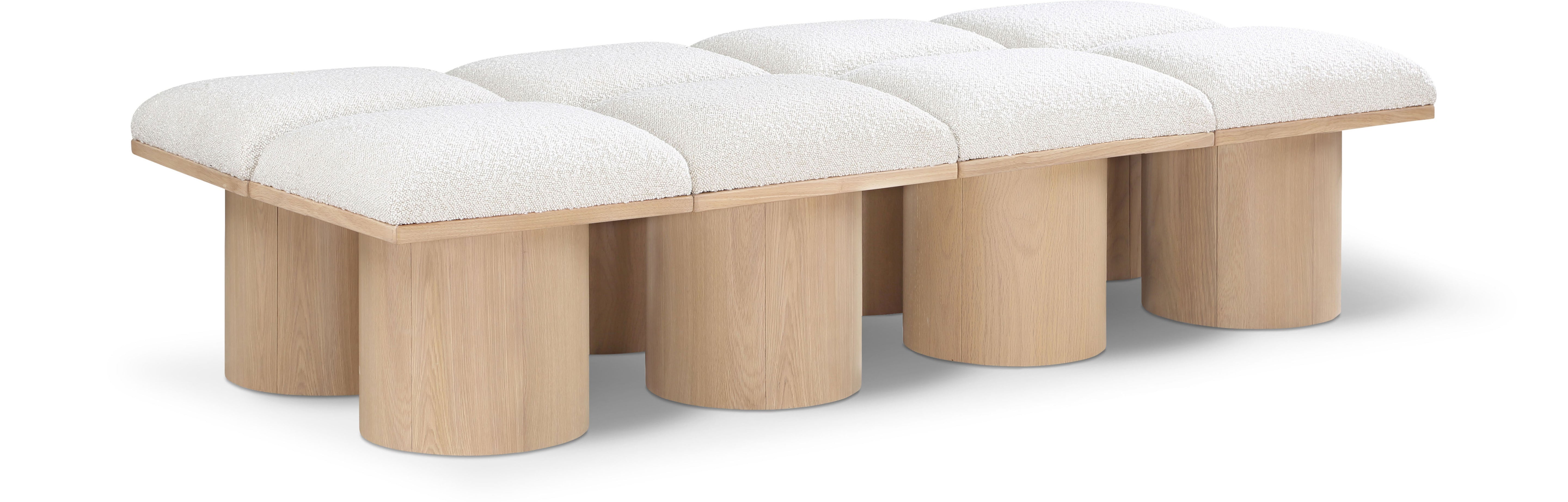 Pavillon Banc 8pc : Modulaire Art Déco en Bouclé Naturel