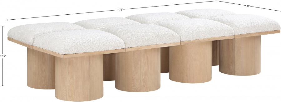 Pavillon Banc 8pc : Modulaire Art Déco en Bouclé Naturel