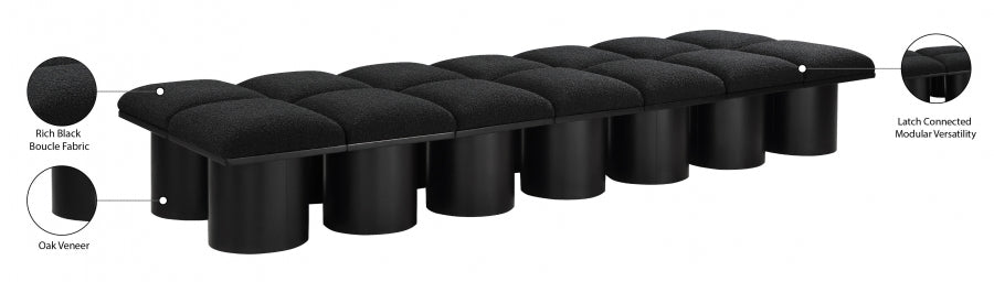 Pavilion 14pc : Banc Modulaire Art Déco en Tissu Bouclé