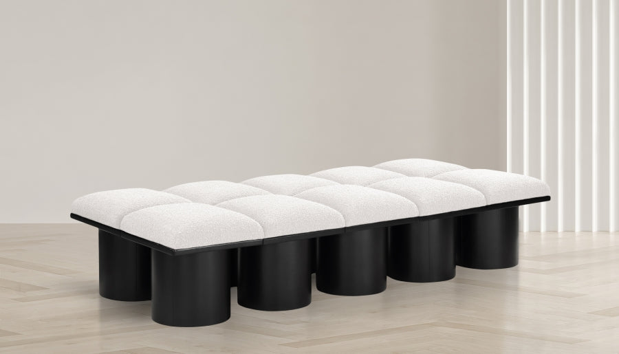 Banc Modulaire Pavilion 10pc : Bouclé Noir et Style Art Déco