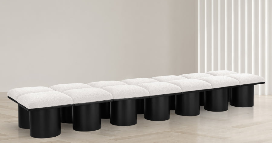 Banc Pavillon 14pc : Siège Modulaire Bouclé Noir Art Déco