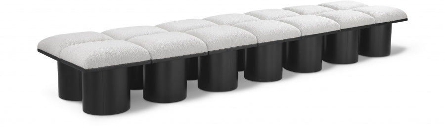 Banc Pavillon 14pc : Siège Modulaire Bouclé Noir Art Déco