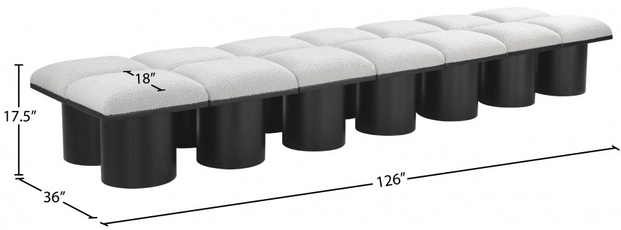Banc Pavillon 14pc : Siège Modulaire Bouclé Noir Art Déco