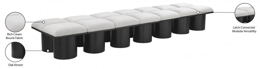 Banc Pavillon 14pc : Siège Modulaire Bouclé Noir Art Déco