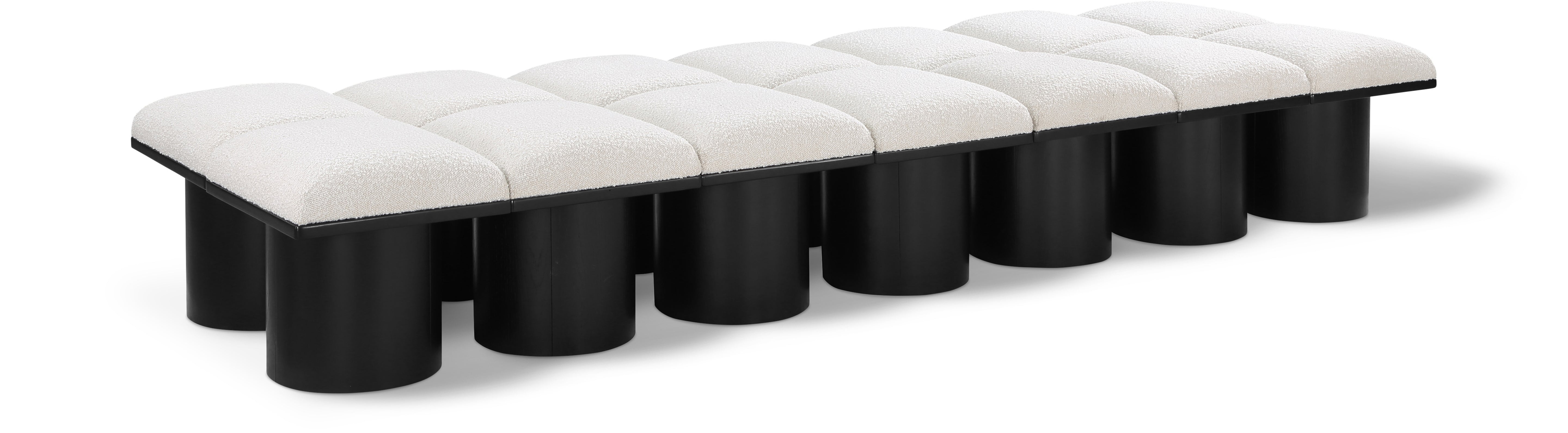 Pavilion 14pc : Banc Modulaire Art Déco en Tissu Bouclé