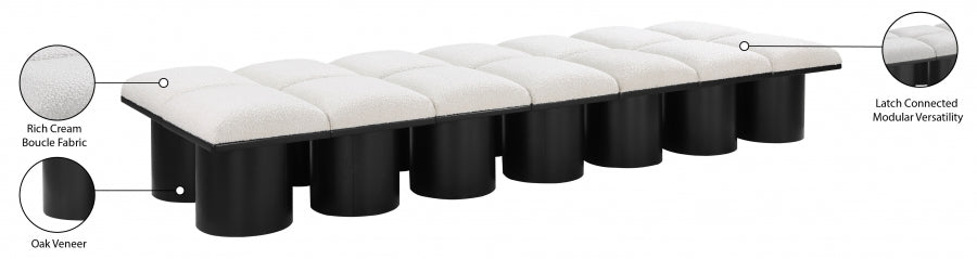 Pavilion 14pc : Banc Modulaire Art Déco en Tissu Bouclé