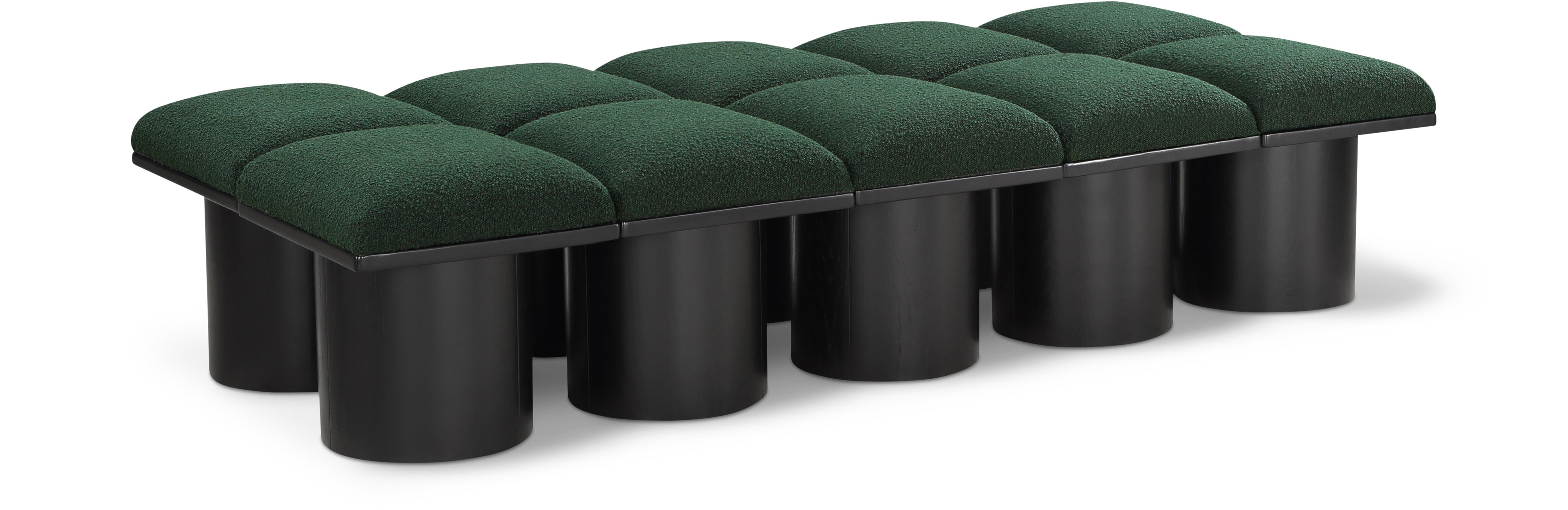 Banc Modulaire Pavilion 10pc : Bouclé Noir et Style Art Déco