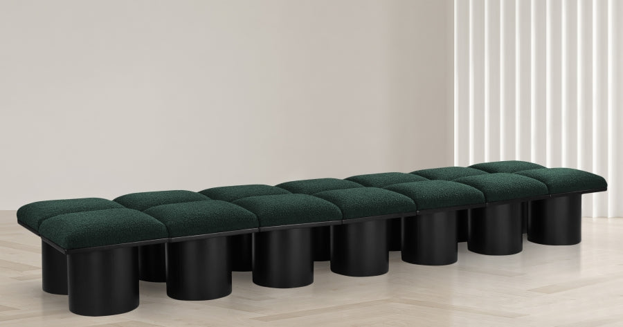 Banc Pavillon 14pc : Siège Modulaire Bouclé Noir Art Déco