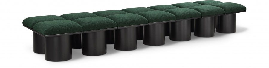 Banc Pavillon 14pc : Siège Modulaire Bouclé Noir Art Déco