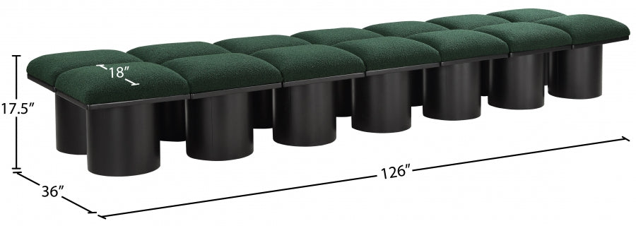 Banc Pavillon 14pc : Siège Modulaire Bouclé Noir Art Déco