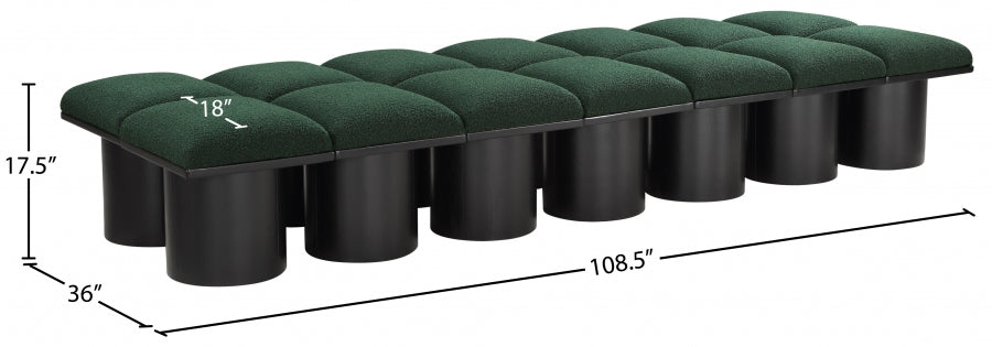 Pavilion 14pc : Banc Modulaire Art Déco en Tissu Bouclé