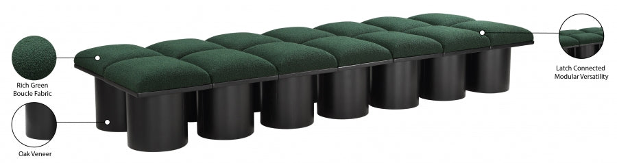 Pavilion 14pc : Banc Modulaire Art Déco en Tissu Bouclé