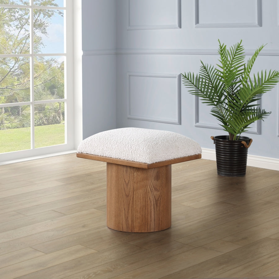 Banc Modulaire Pavilion : Tissu Bouclé et Chêne Brun Noyer