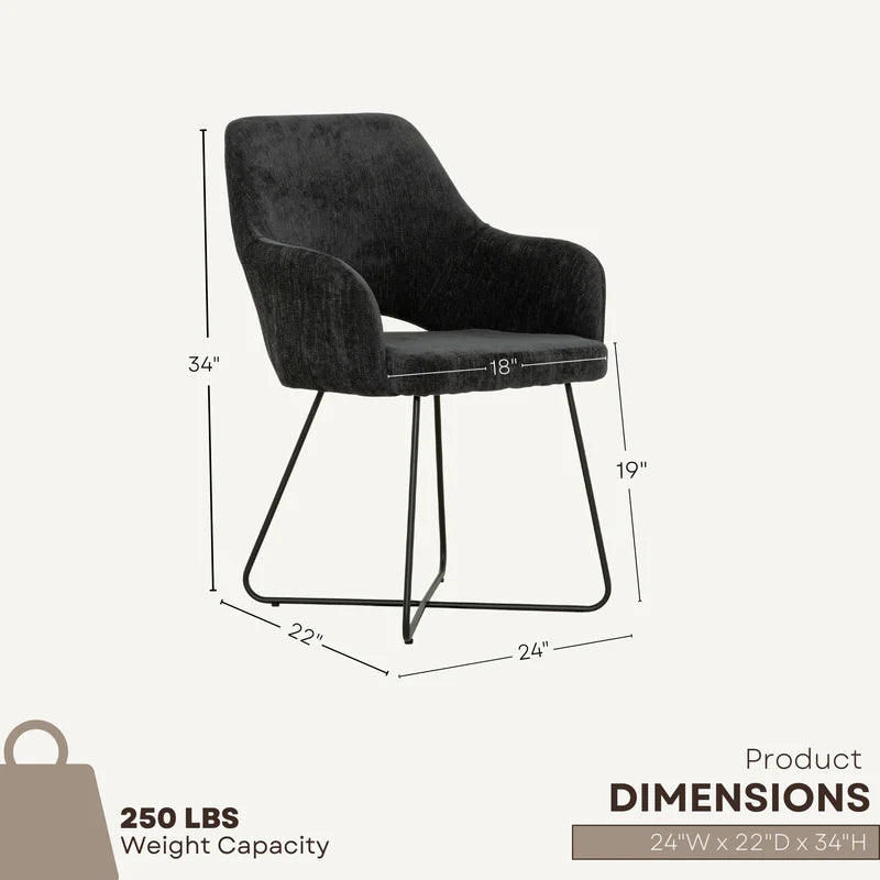 Chaise de salle à manger noire 3398 - Style Moderne