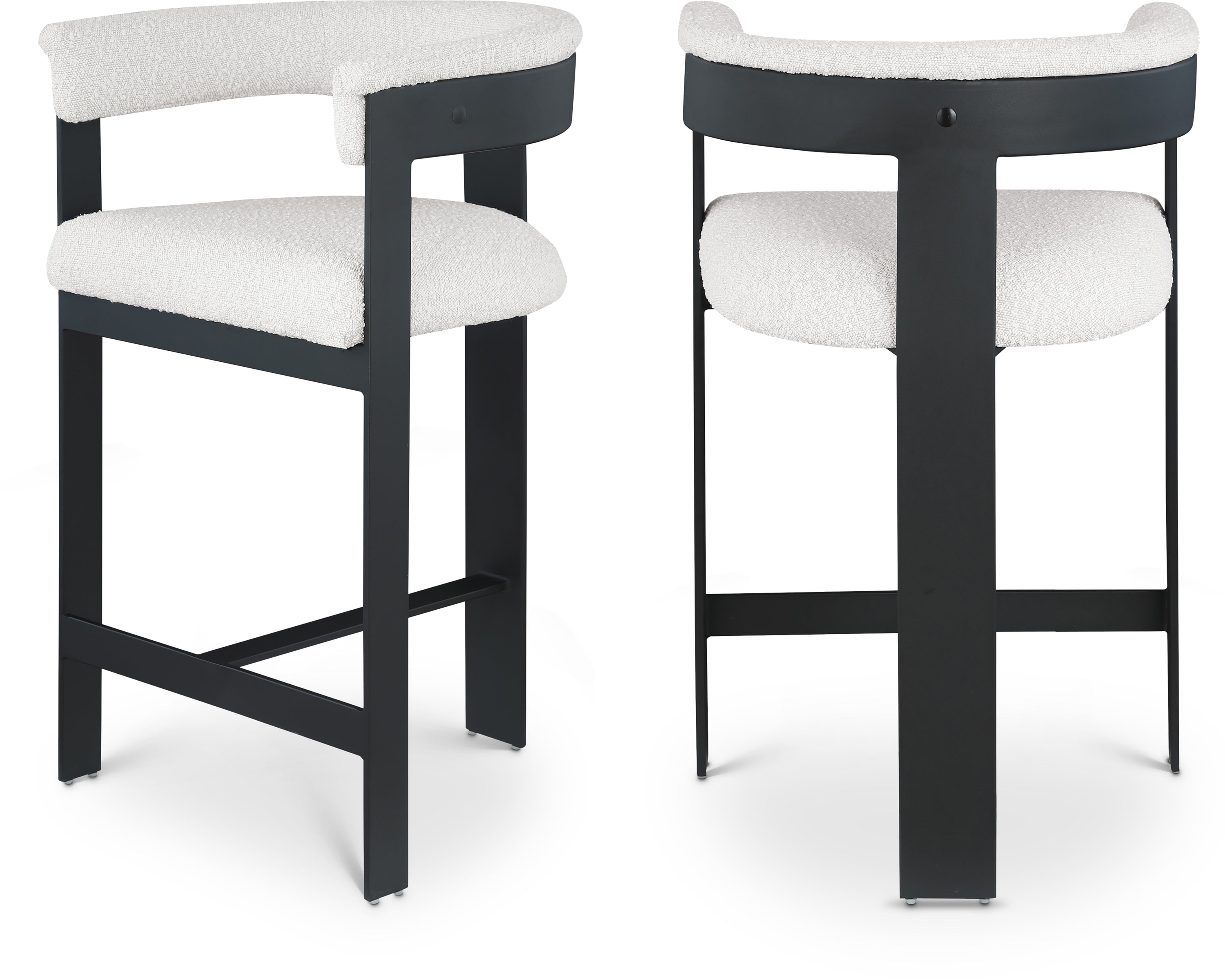 Tabourets de bar/comptoir Romeo en tissu bouclé