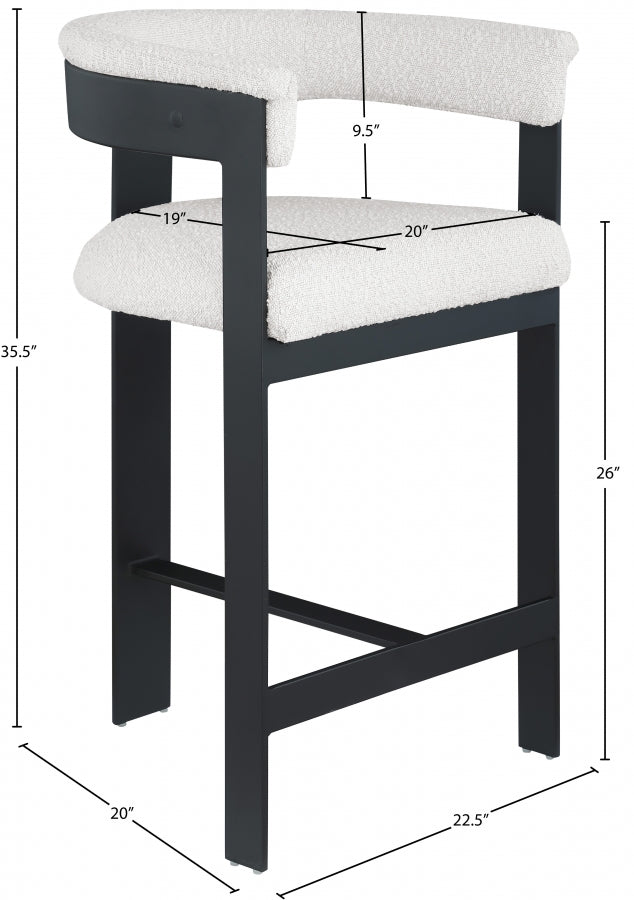 Tabourets de bar/comptoir Romeo en tissu bouclé