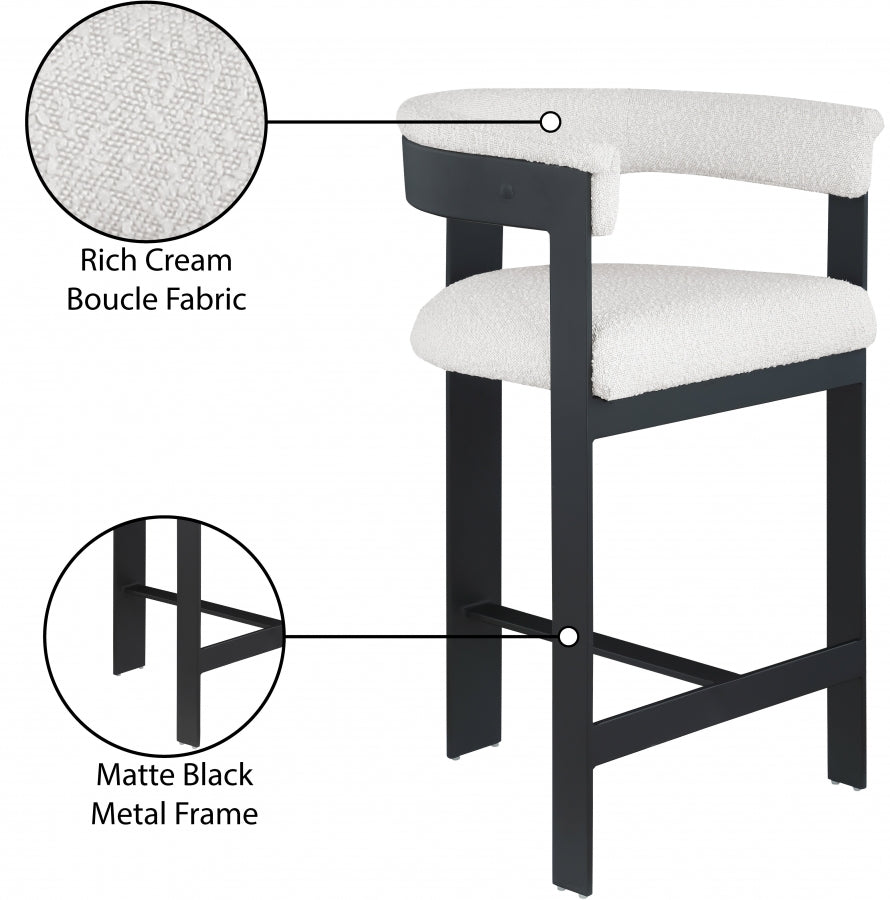 Tabourets de bar/comptoir Romeo en tissu bouclé