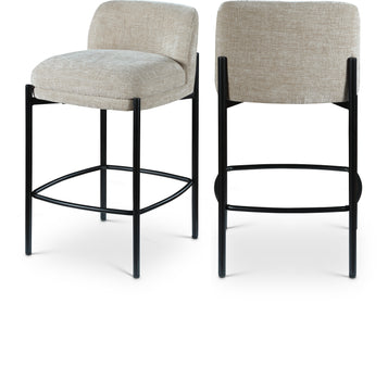 Tabourets de bar/comptoir en tissu chenille Burton