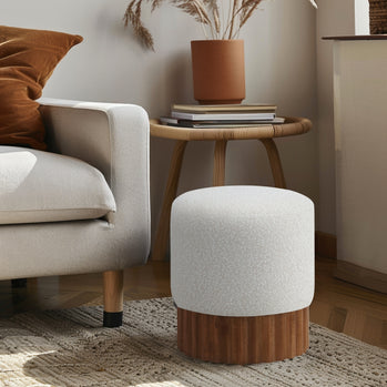 Pouf/tabouret en tissu boucle Veranda
