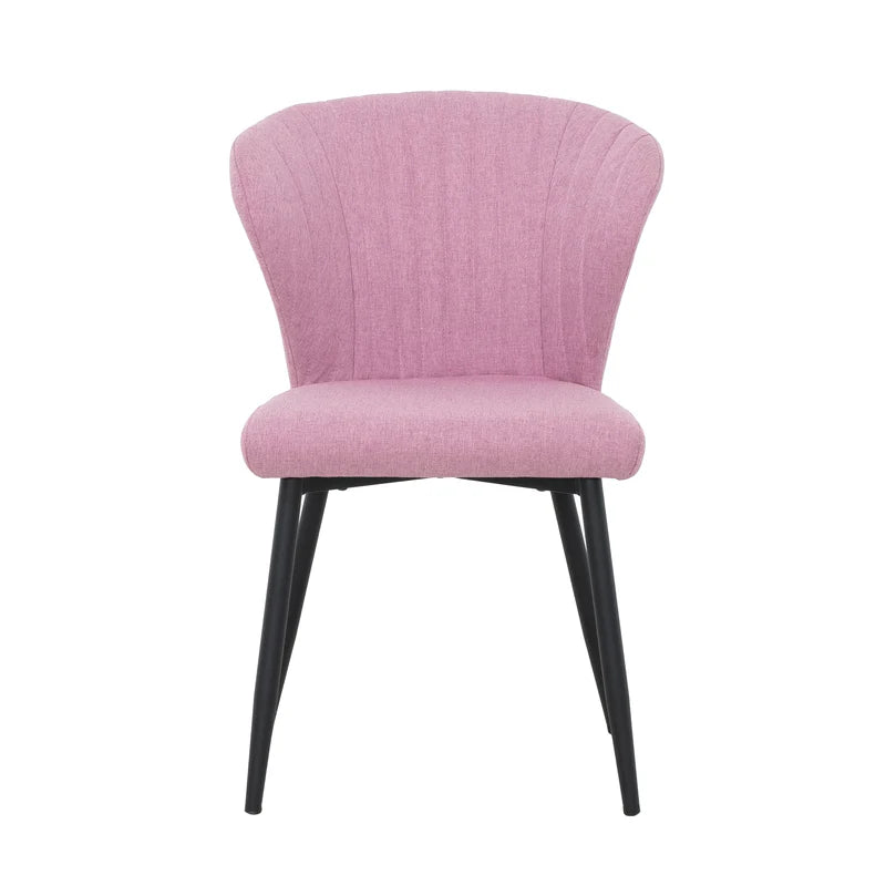 Chaises roses modernes avec pattes noires - Lot de 2