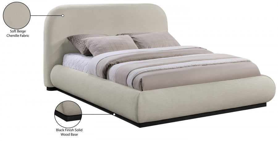 Lit double en tissu chenille Vaughn