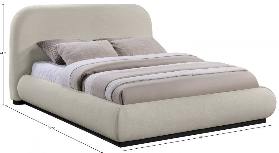 Lit double en tissu chenille Vaughn