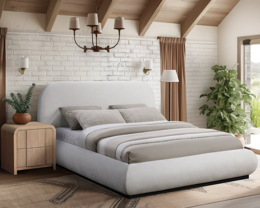 Lit double en tissu chenille Vaughn