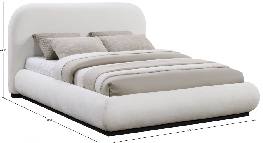 Lit double en tissu chenille Vaughn
