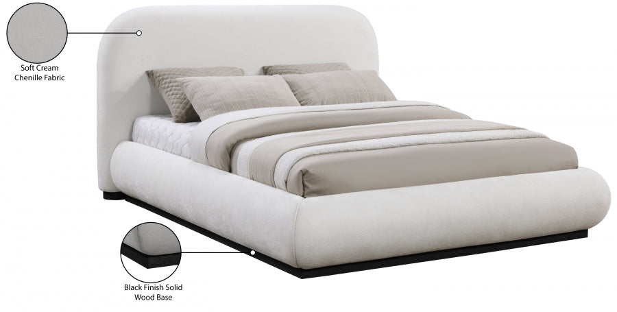 Lit double en tissu chenille Vaughn