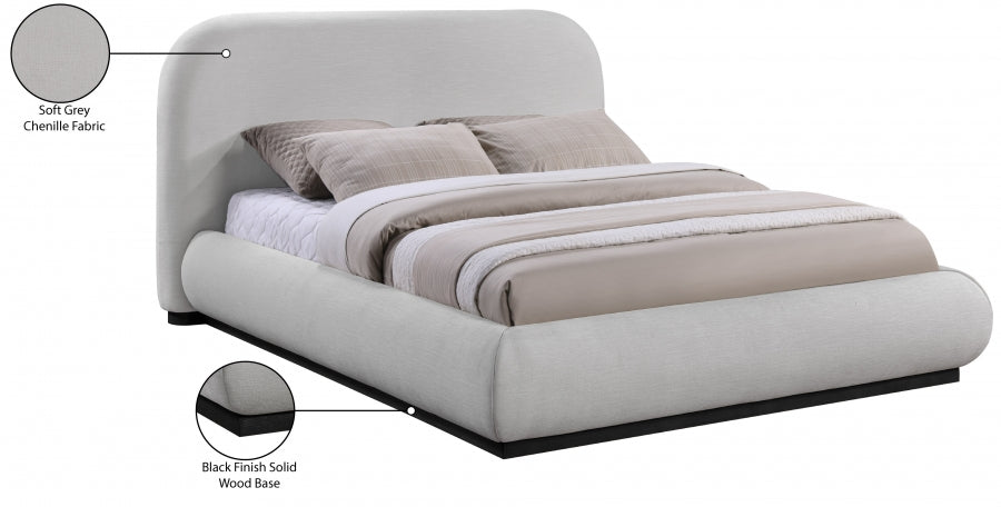 Lit double en tissu chenille Vaughn