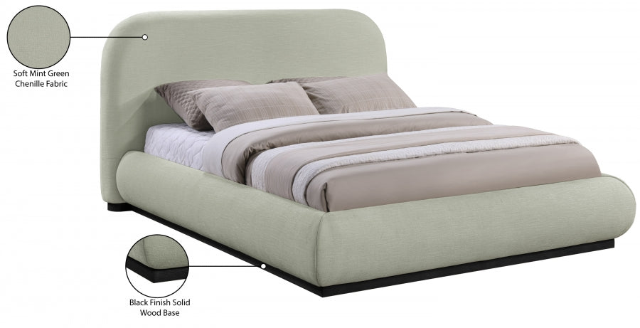Lit double en tissu chenille Vaughn