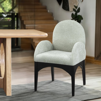 Fauteuil de salle à manger en tissu chenille Waldorf