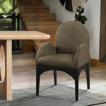 Fauteuil de salle à manger en tissu boucle Waldorf