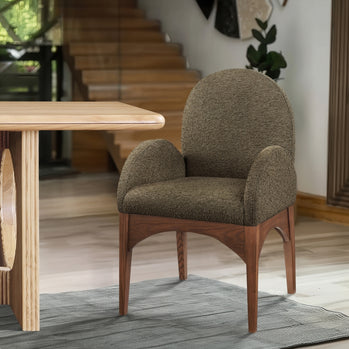 Fauteuil de salle à manger en tissu boucle Waldorf