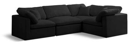 Canapé sectionnel modulaire confort standard en velours pelucheux