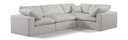 Canapé sectionnel confortable en tissu texturé en lin