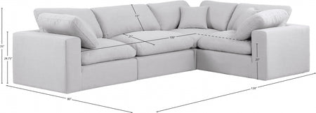 Canapé sectionnel confortable en tissu texturé en lin
