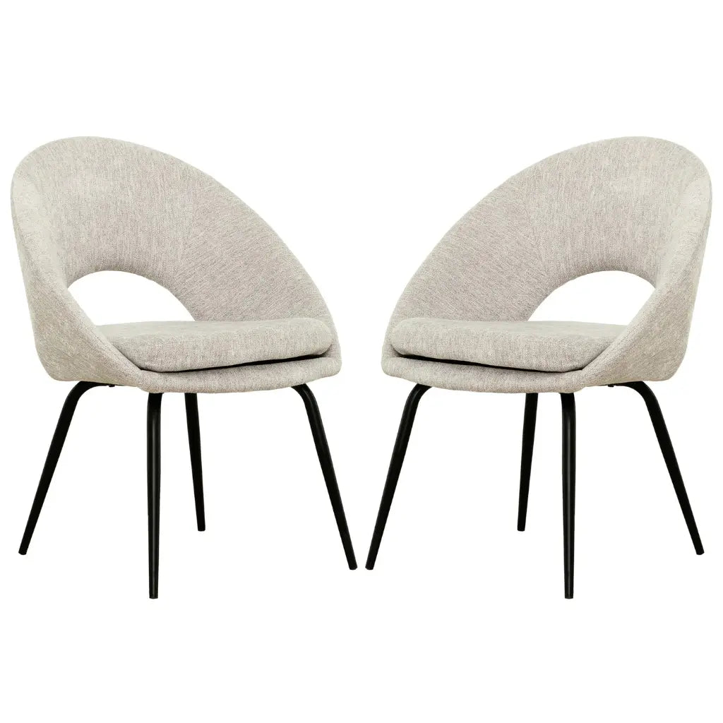 chaise de salle à manger ergonomique taupe | Lot de 2